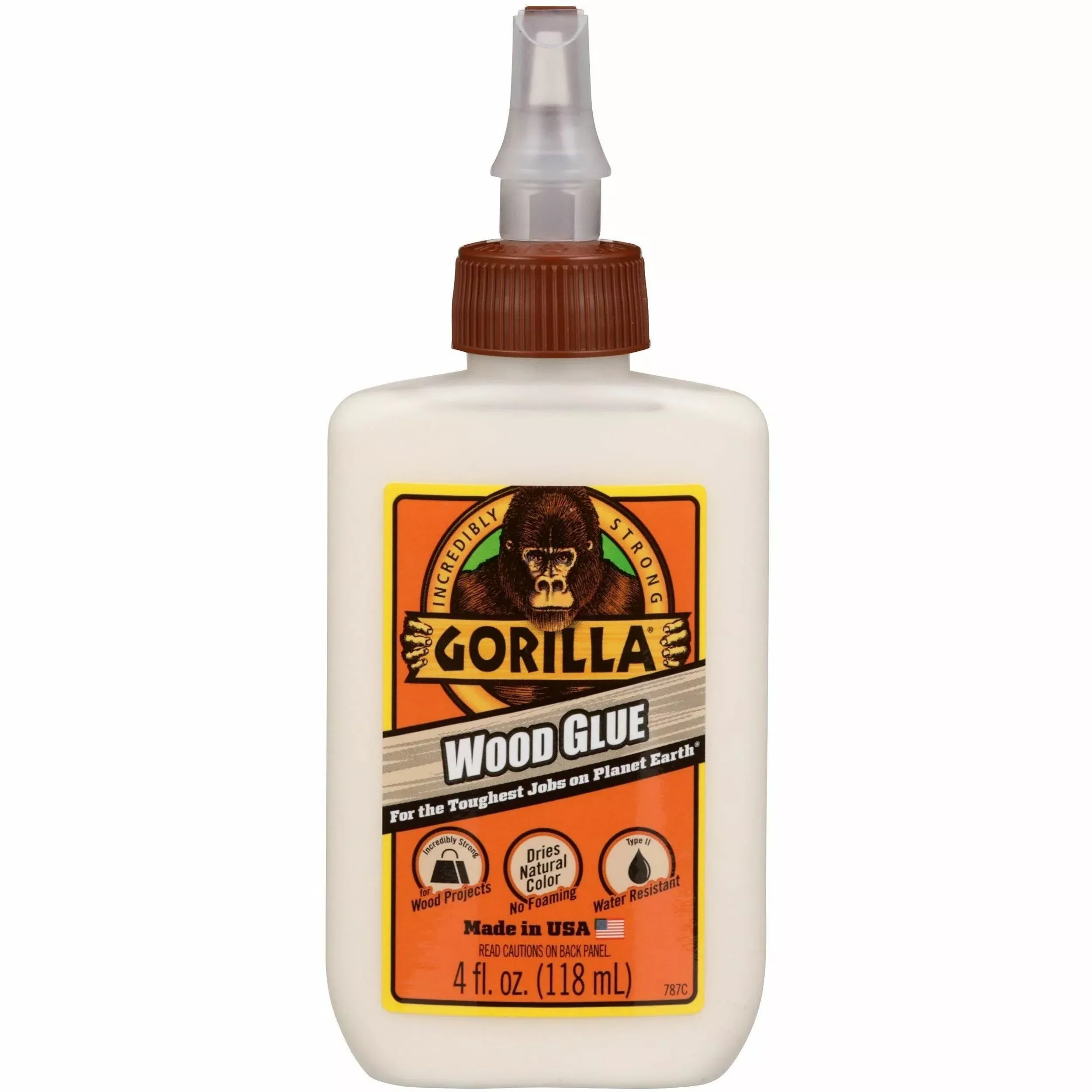 Gorilla Wood Glue, 4 oz, Dries Light Tan