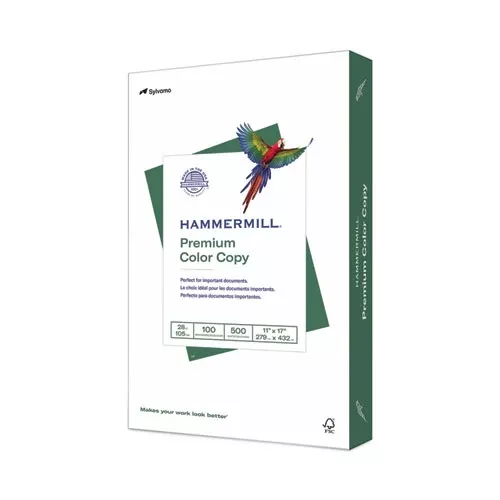 Hammermill 10254-1 Premium Color Copy Print Paper, 100 Bright, 28 lb Bond Weight, 11 x 17, Photo White, 500/Ream