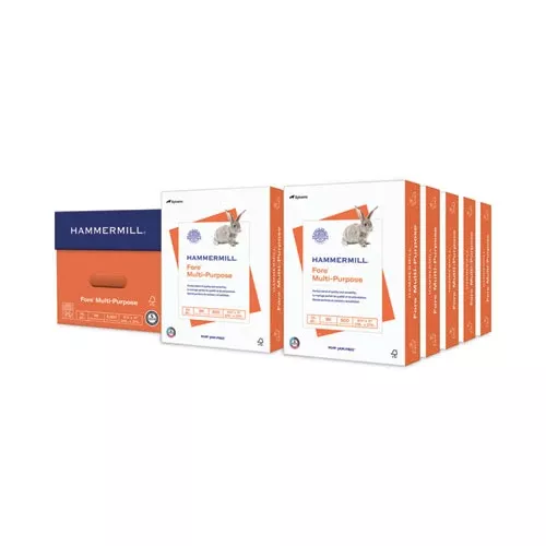 Hammermill 10328-3 Fore Multipurpose Print Paper, 96 Bright, 24 lb Bond Weight, 8.5 x 11, White, 500 Sheets/Ream, 10 Reams/Carton