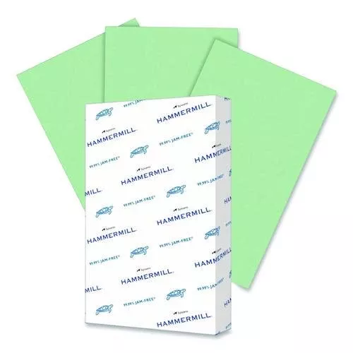 Hammermill 103374 Fore Multipurpose Print Paper, 20 lb Bond Weight, 8.5 x 14, Light Green, 500/Ream