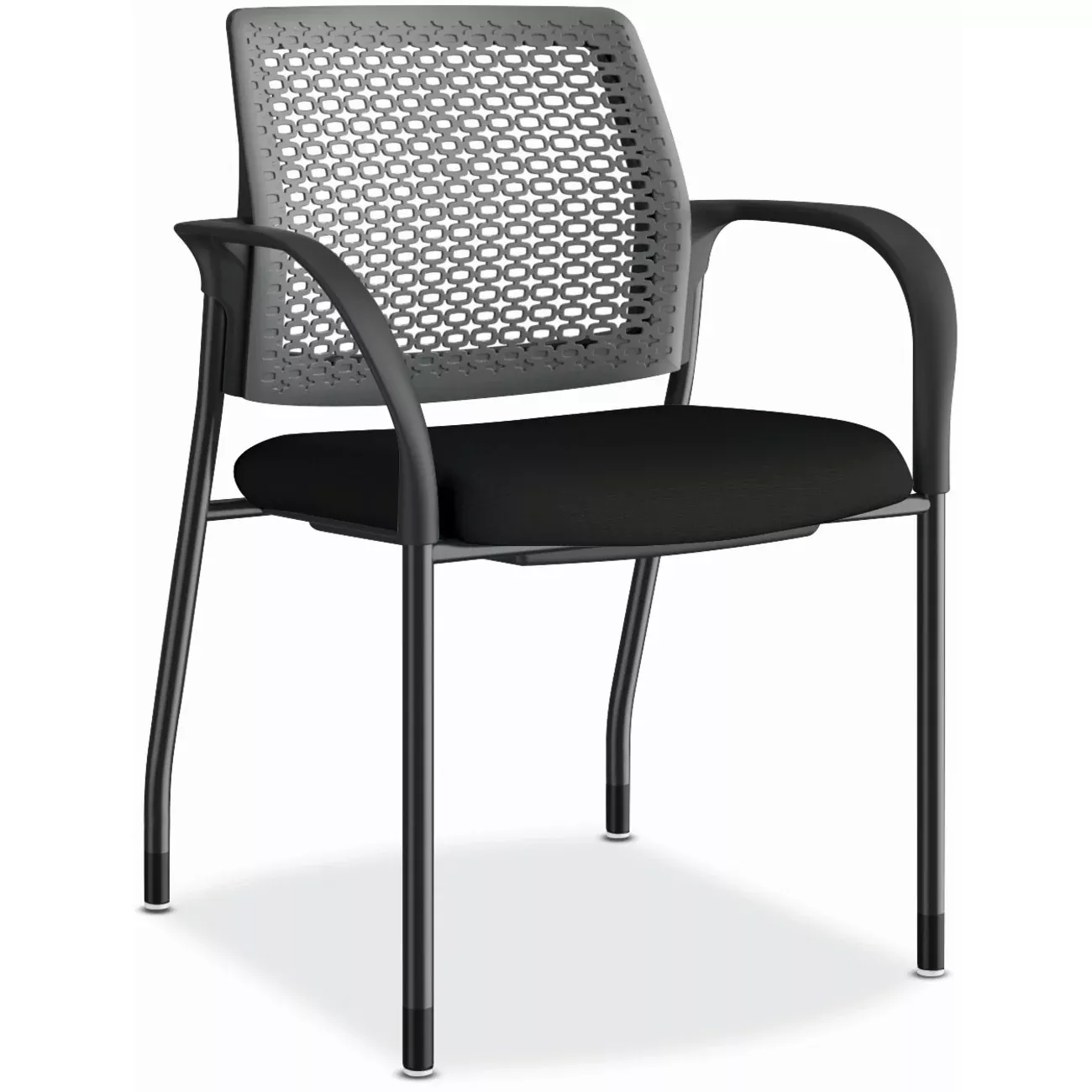 HON Guest Chair, ReActiv, Stacking, 25"x21-3/4"x33-1/2", Black