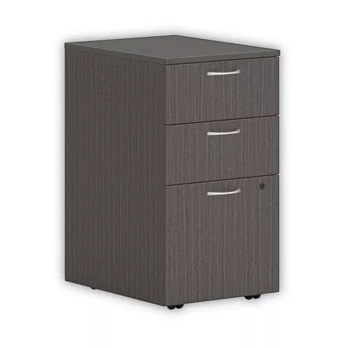 HON HLPLPMBBF.LSL1 Mod Mobile Pedestal, Left or Right, 3-Drawers: Box/Box/File, Legal/Letter, Slate Teak, 15" x 20" x 28"