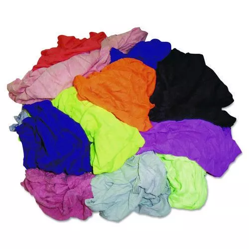 HOSPECO 245-10 New Colored Knit Polo T-Shirt Rags, Assorted Colors, 10 Pounds/Carton