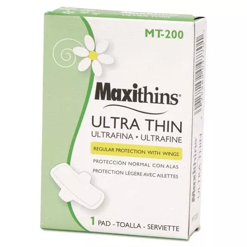 HOSPECO MT-200 Maxithins Vended Ultra-Thin Pads, Size 4, Maxi Absorbency, 200/Carton