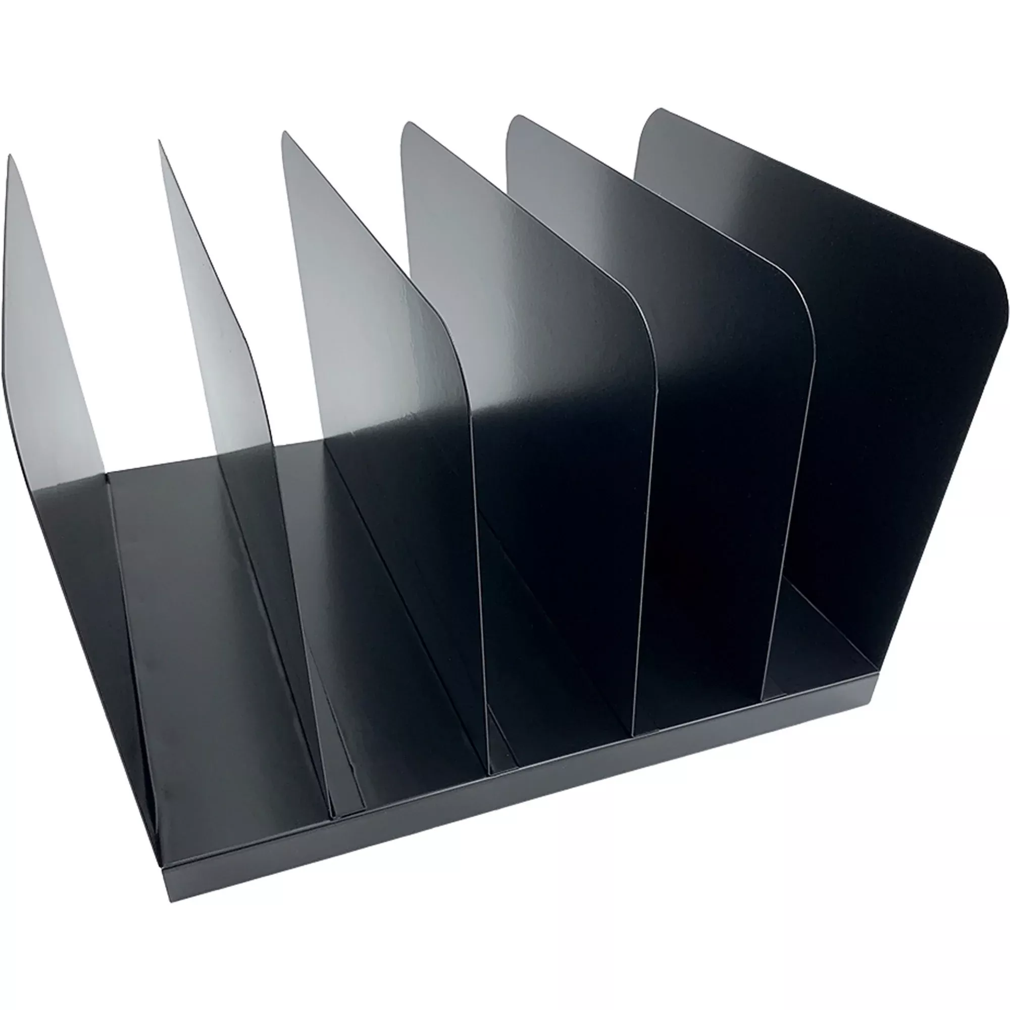 Huron Desk Organizer,Vertical,5 Slots,11"x12-1/2"x7-3/4",Black