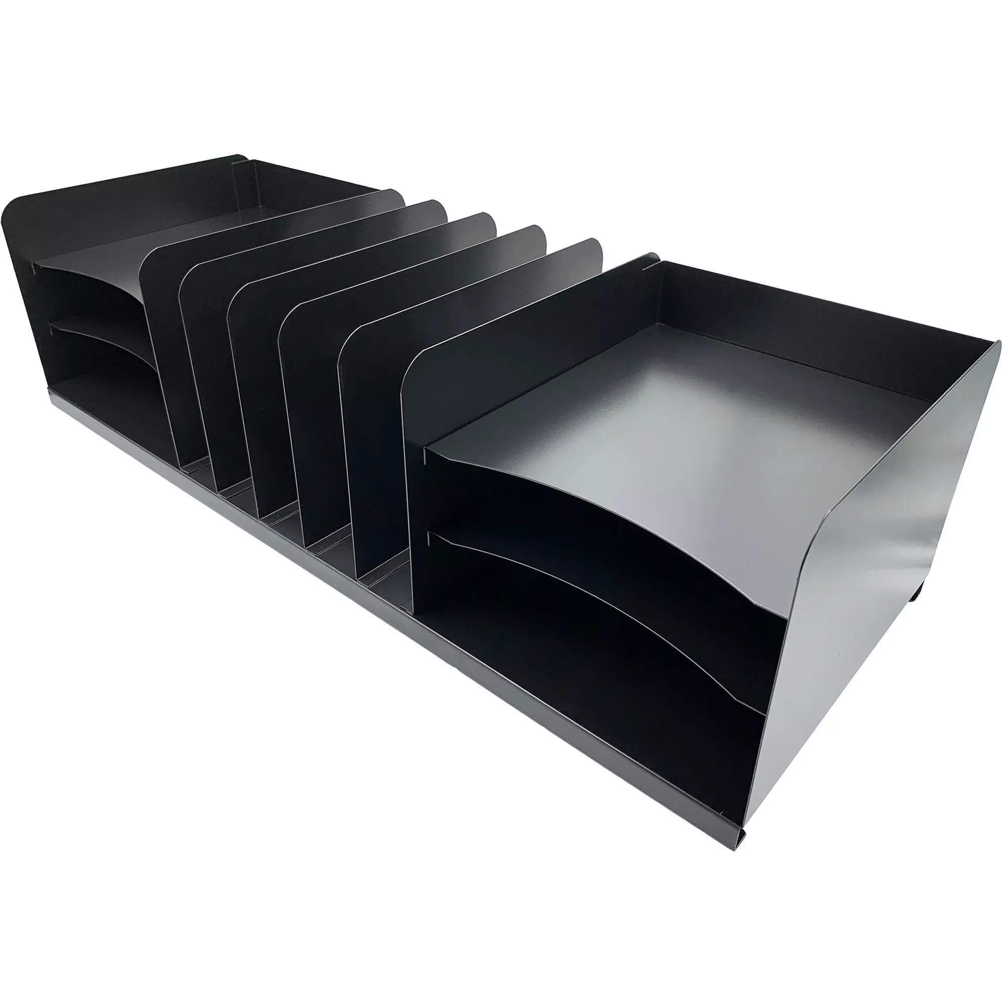 Huron Desk Organizer,Vertical/Horizontal,11 Slots,30"x11"x8",Black