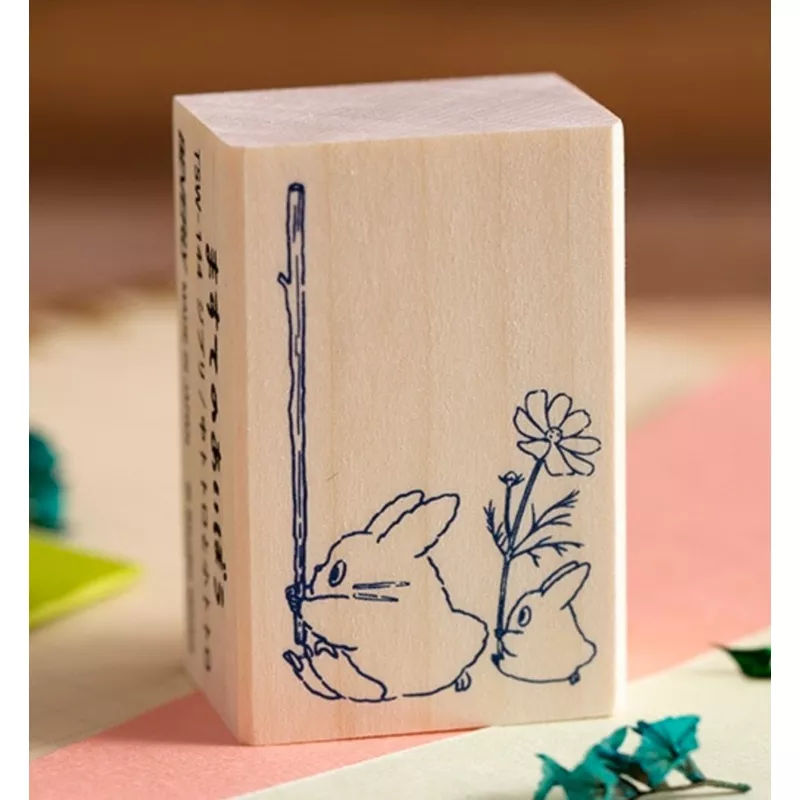 [JAPAN] My Neighbor Totoro Wooden Stamp [Blue Totoro & White Totoro]