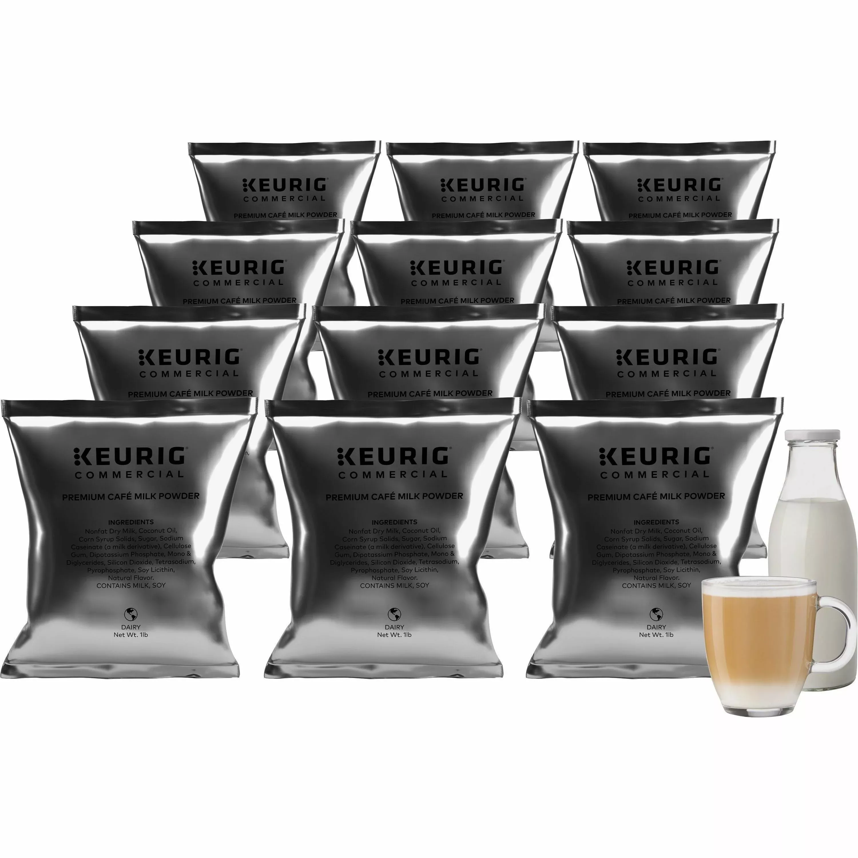 Keurig Premium Cafe Powders, Regular, 1 lb Bag, 12/Carton