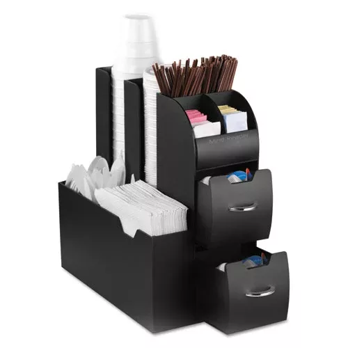 Mind Reader CAD01-BLK Coffee Condiment Caddy Organizer, 10 Compartments, 5.4 x 11 x 12.6, Black