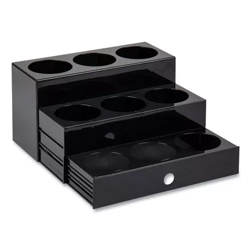 Mind Reader SYRUPH9-BLK Mind Reader Foundation Collection 9-Compartment Nested Syrup Countertop Bottle Organizer, 12.5 x 5 x 7, Black