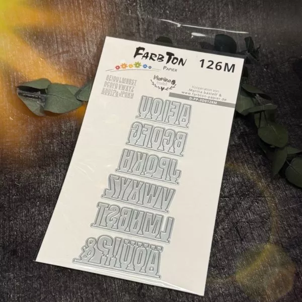 Mittelgroßes-Alphabet auf Papierleiste Großbuchstaben - Die Set - FarbTon Papier