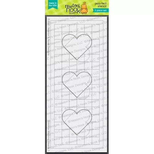 Newton's Nook Designs Slimline Masking Hearts Stencils nn2101t01*