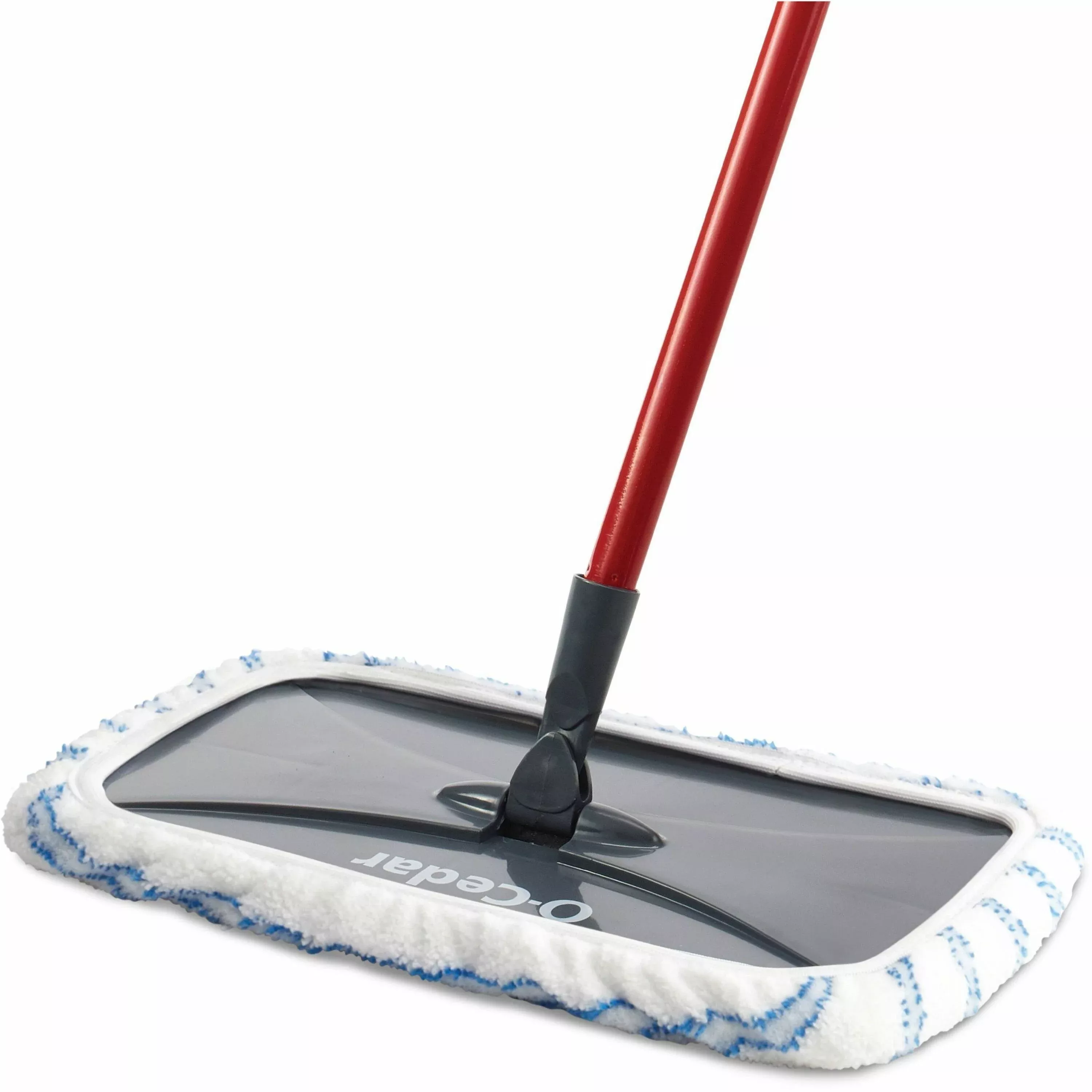 O-Cedar Mop,Dry/Wet,Microfiber,w/Red Handle,White/Black/Blue