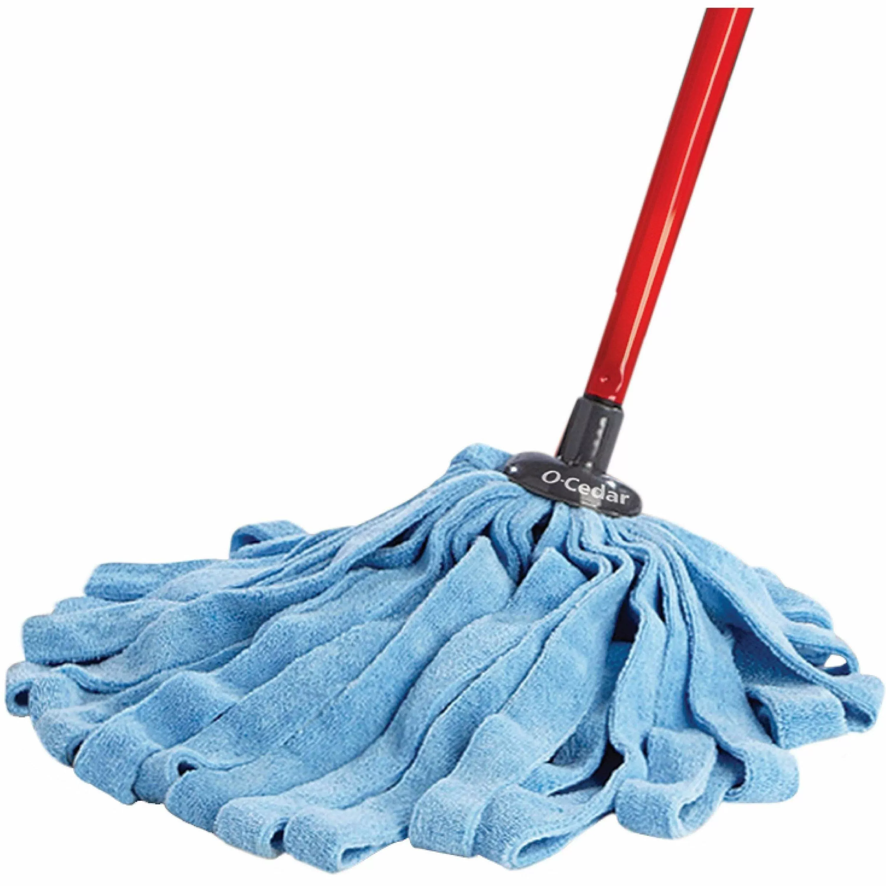 O-Cedar Mop, Microfiber, w/Red Handle, Blue