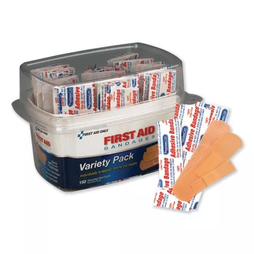 PhysiciansCare by First Aid Only 90095 First Aid Bandages, Assorted, 150 Pieces/kit