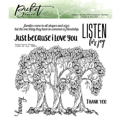 Picket Fence Studios LISTEN FOR JOY Clear Stamps bb166*