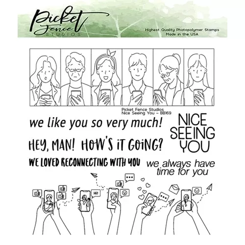 Picket Fence Studios NICE SEEING YOU Clear Stamps bb169*