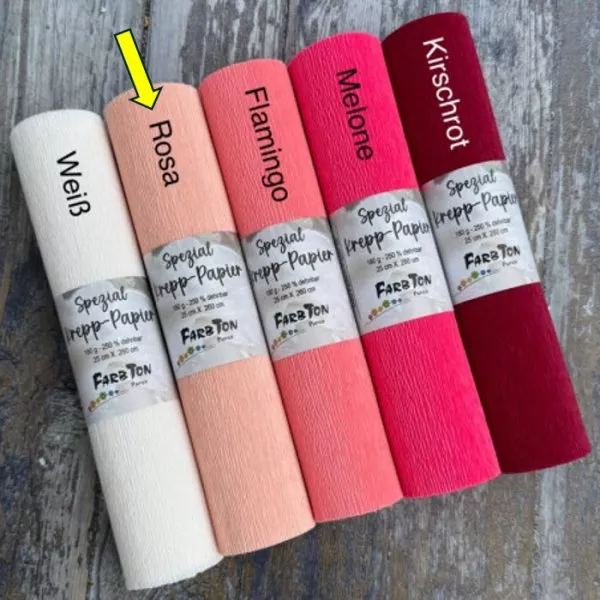 Pink - Crepe Paper - Single Roll - FarbTon Papier