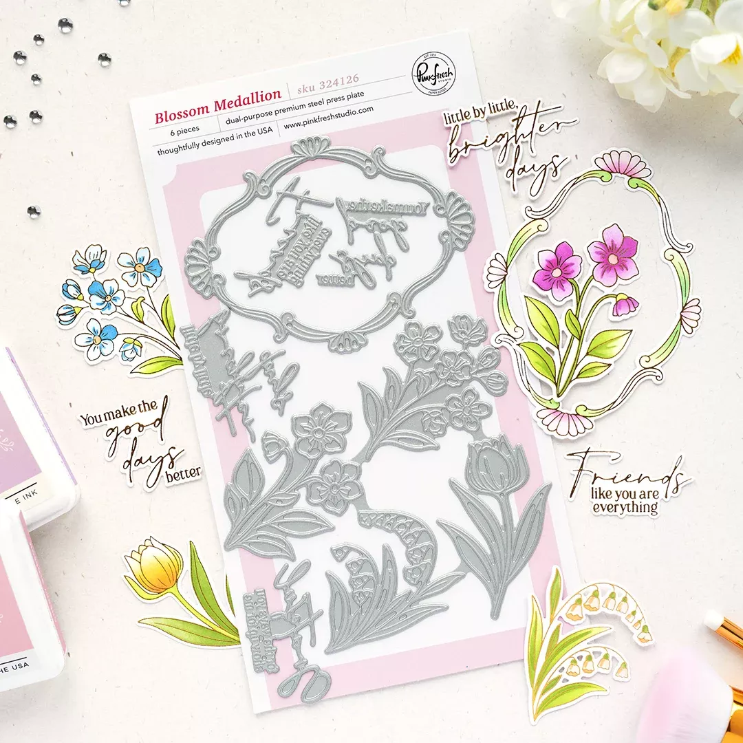 Pinkfresh Studio Blossom Medallion Press Plate