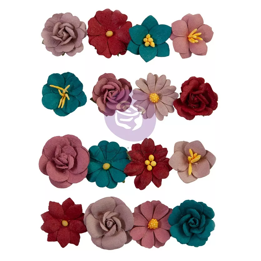 Prima Marketing Paper Flowers 16/Pkg-Enchanted Garden, Lost In Wonderland