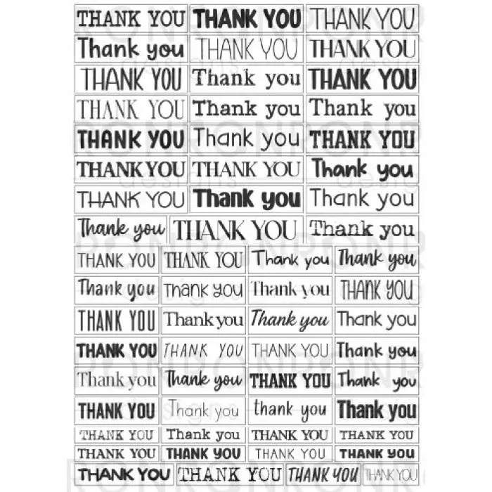 Ronron Designs Stickers: Thank You - White