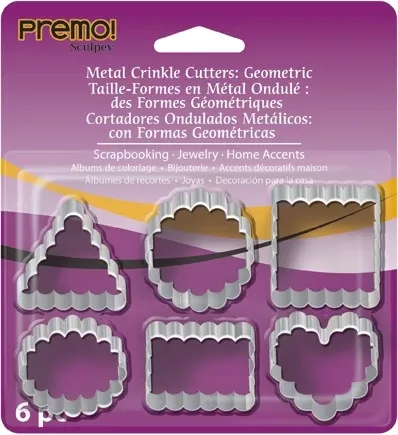 sculpey premo metal cutters crinkle 6 pieces