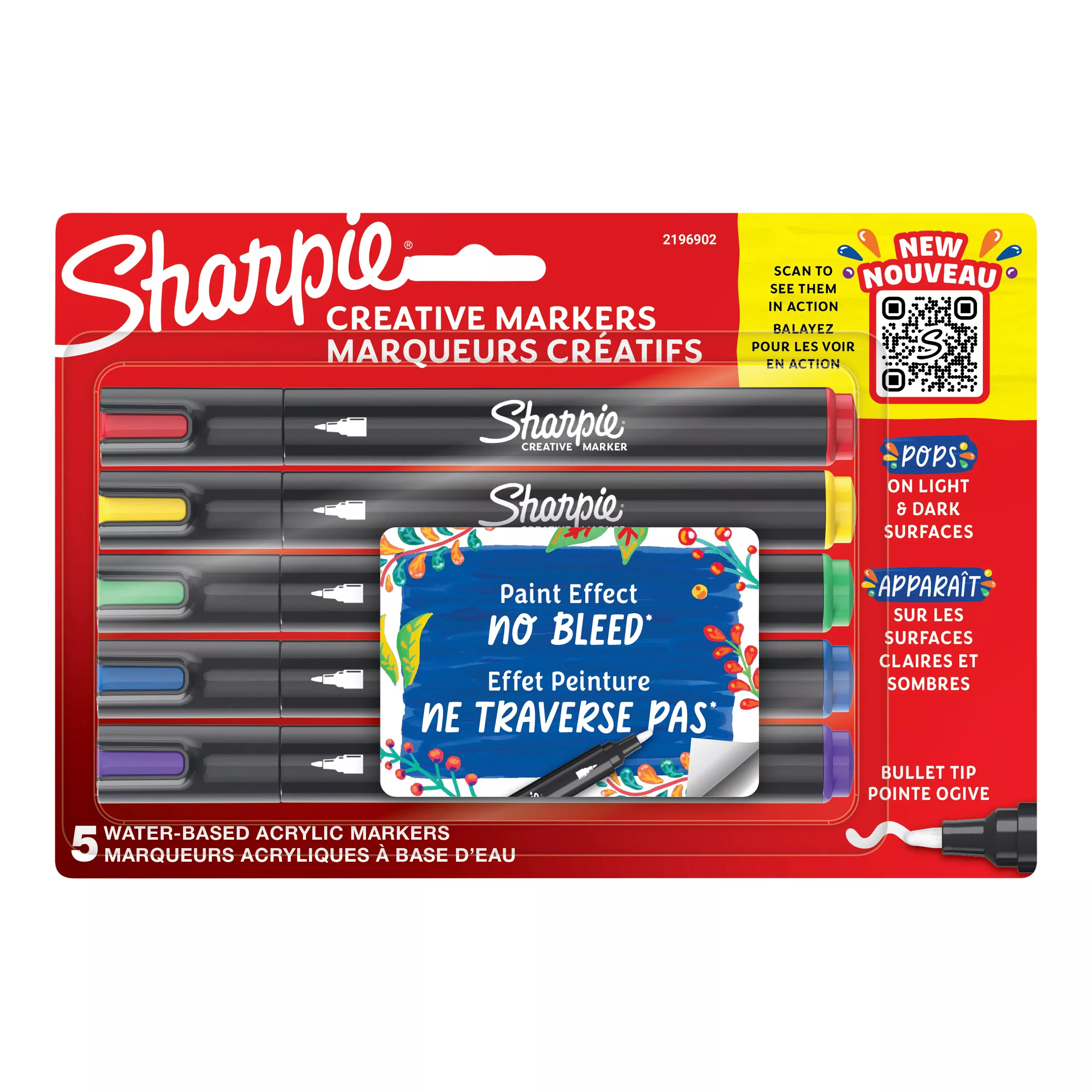 sharpie creative bullet tip acrylic markers assorted colours set 5