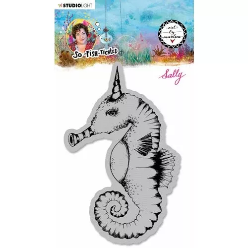 Studio Light SALLY SEA HORSE So-Fish-Ticated ABM Cling Stamps abmsftstamp16*