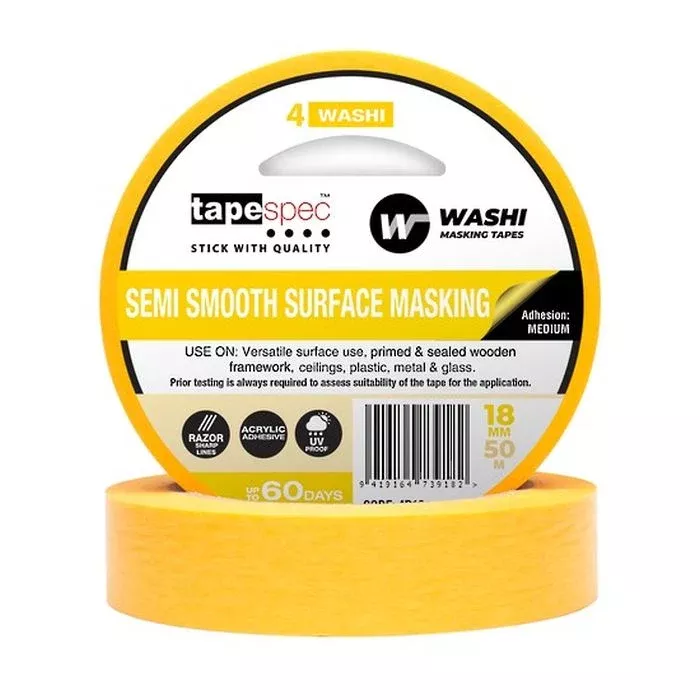 tapespec washi semi-smooth masking tape yellow
