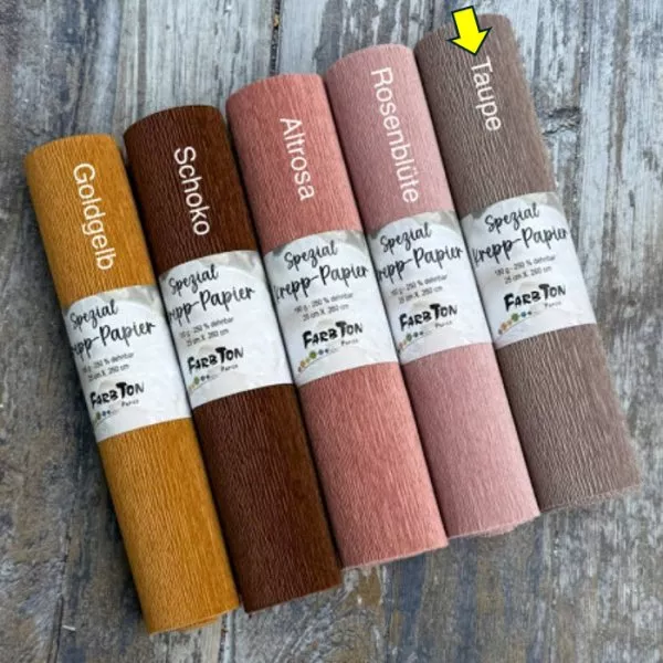 Taupe - Crepe Paper - Single Roll - FarbTon Papier