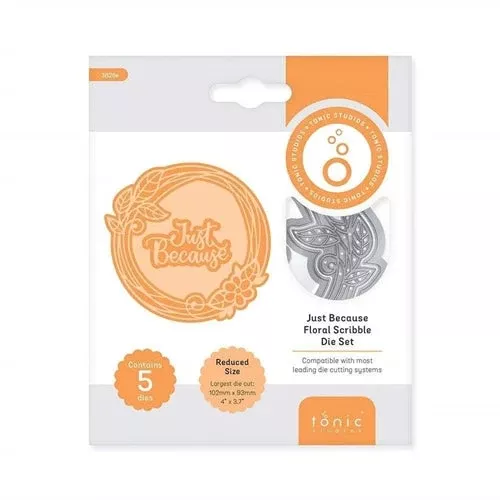 Tonic JUST BECAUSE FLORAL SCRIBBLE FRAME Die Set 3828e*