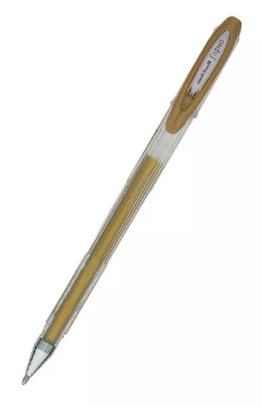 uni uni-ball signo rollerball gel pen gold