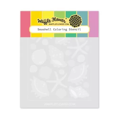 Waffle Flower Crafts Seashell Coloring Stencil