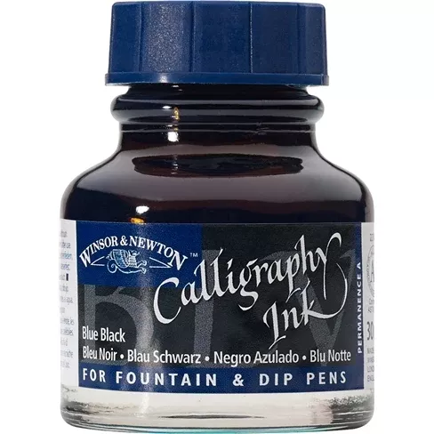 winsor & newton calligraphy ink blue black