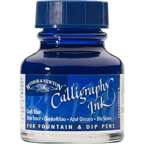 winsor & newton calligraphy ink dark blue