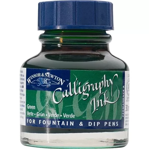 winsor & newton calligraphy ink green