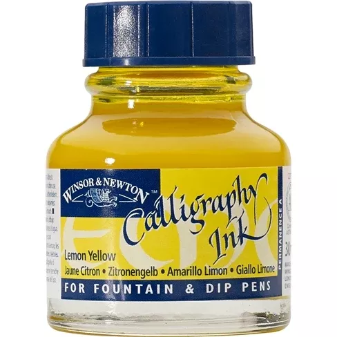 winsor & newton calligraphy ink lemon yellow