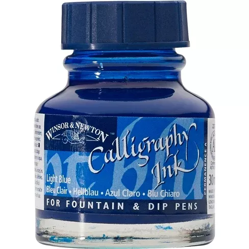 winsor & newton calligraphy ink light blue