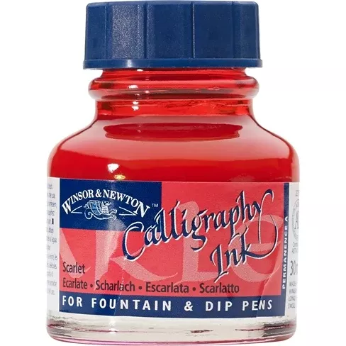winsor & newton calligraphy ink scarlet