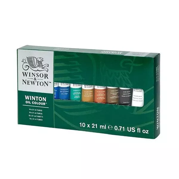 winsor & newton winton oil paint 21ml tubes set 10