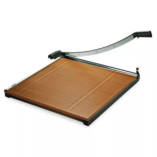 X-ACTO 26624 Square Commercial Grade Wood Base Guillotine Trimmer, 20 Sheets, 24" Cut Length, 24 X 24