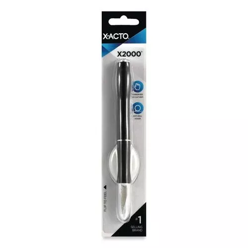 X-ACTO X3724 X2000 No-Roll Rubber Barrel Knife With #11 Replaceable Blade And Safety Cap