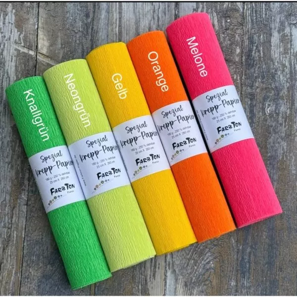 Yellow - Crepe Paper - Single Roll - FarbTon Papier