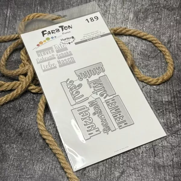 Zusatzset Schriftstanzen Nr.189 / Nervennahrung - Die Set - FarbTon Papier