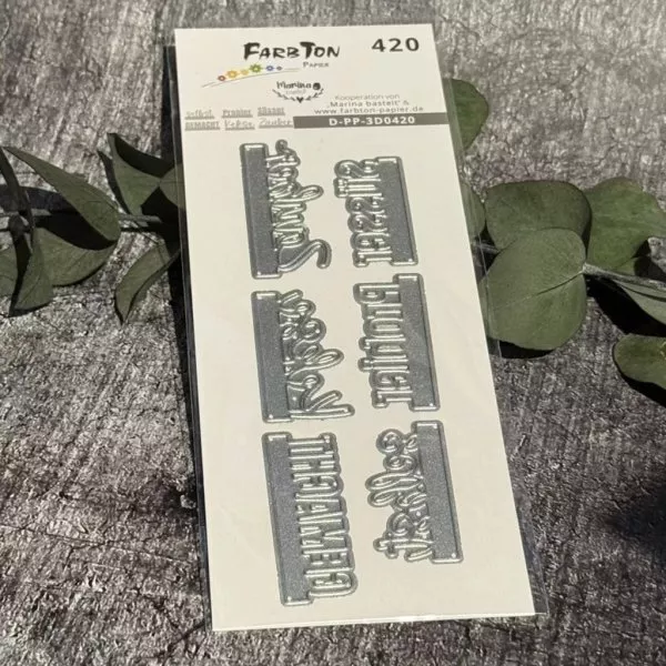 Zusatzset Schriftstanzen Nr.420 / Selbst Gemacht - Die Set - FarbTon Papier
